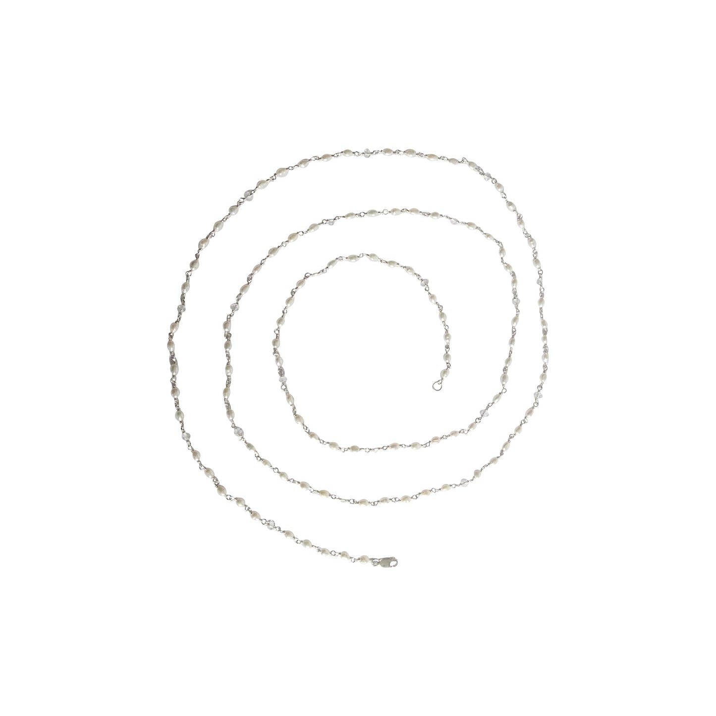Collar Perlas Multiforma, plata 925