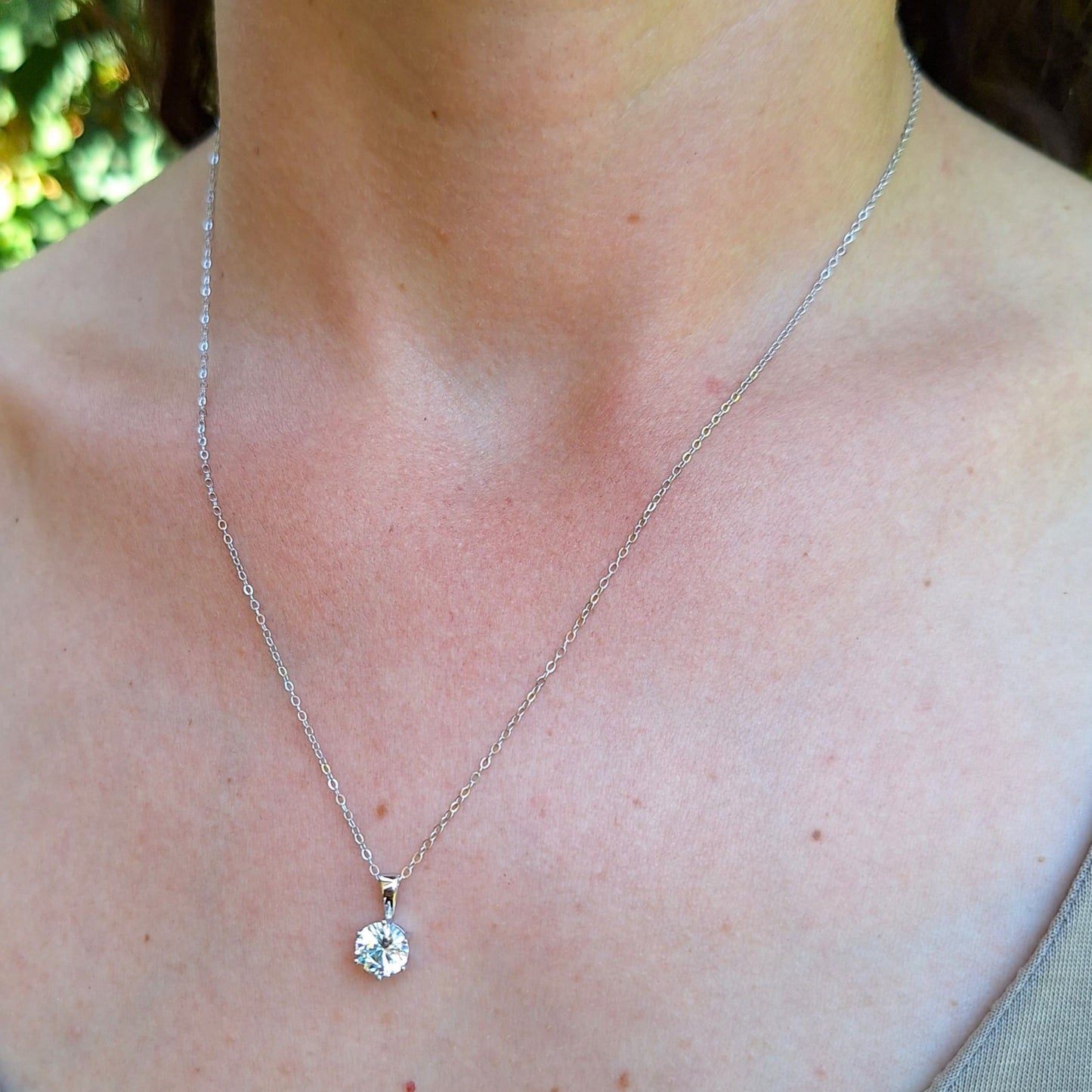 Collar punto de luz, plata 925