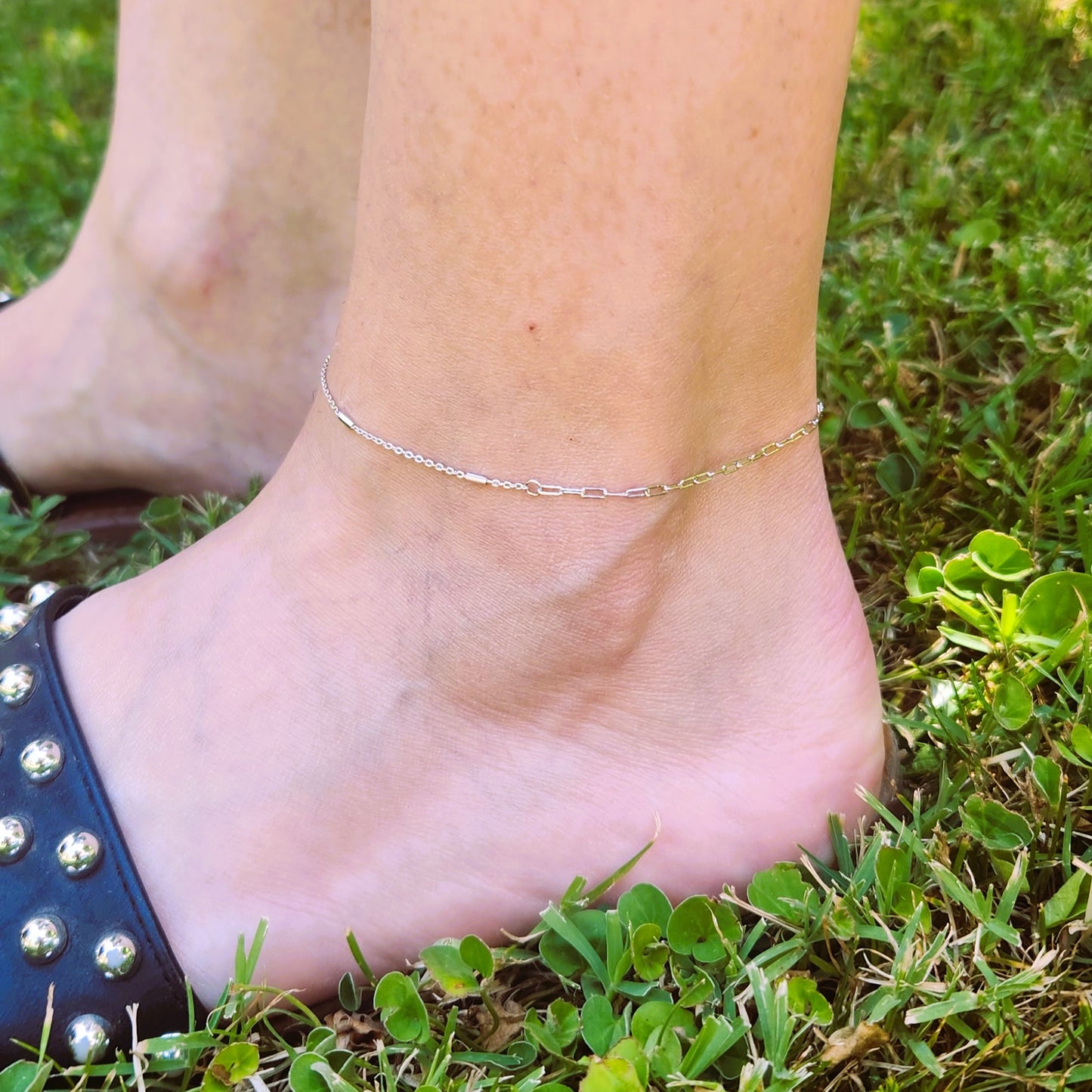 Tobillera Cadenas Elegantes, Plata 925