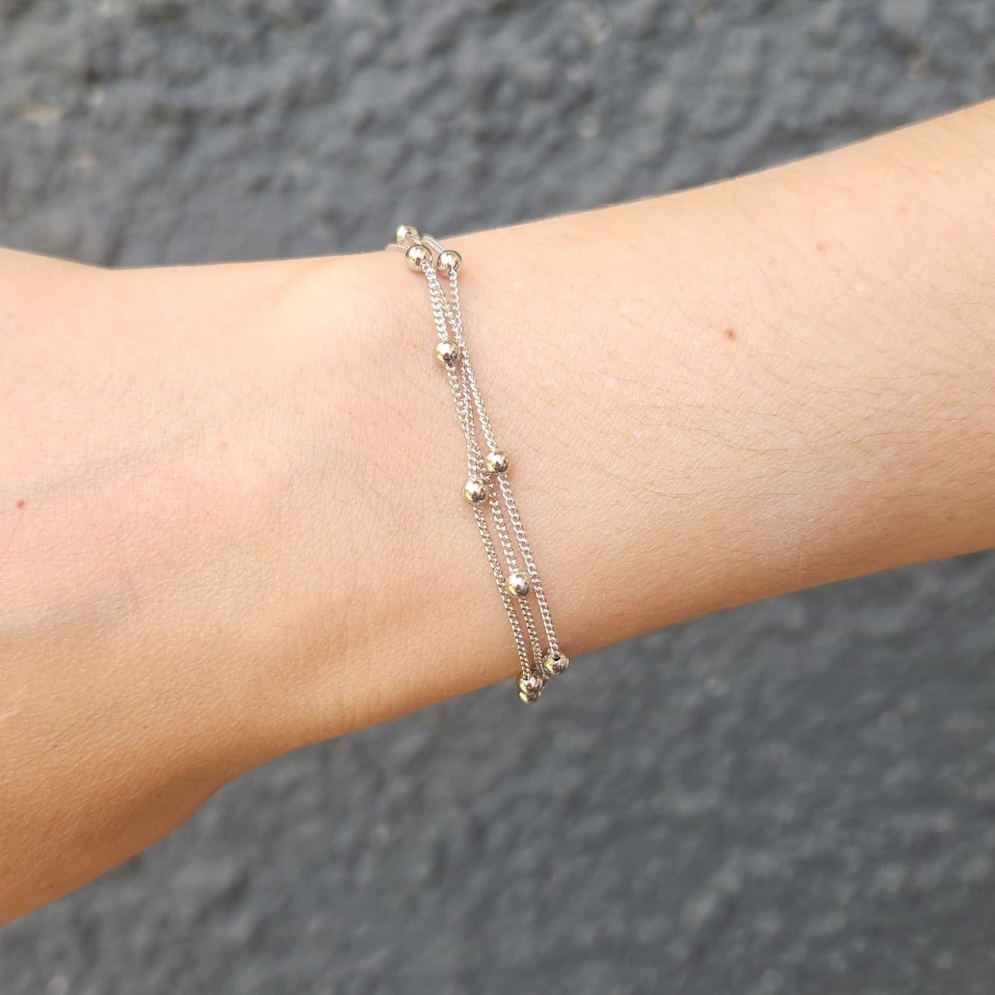 Pulsera Esferas, plata 925