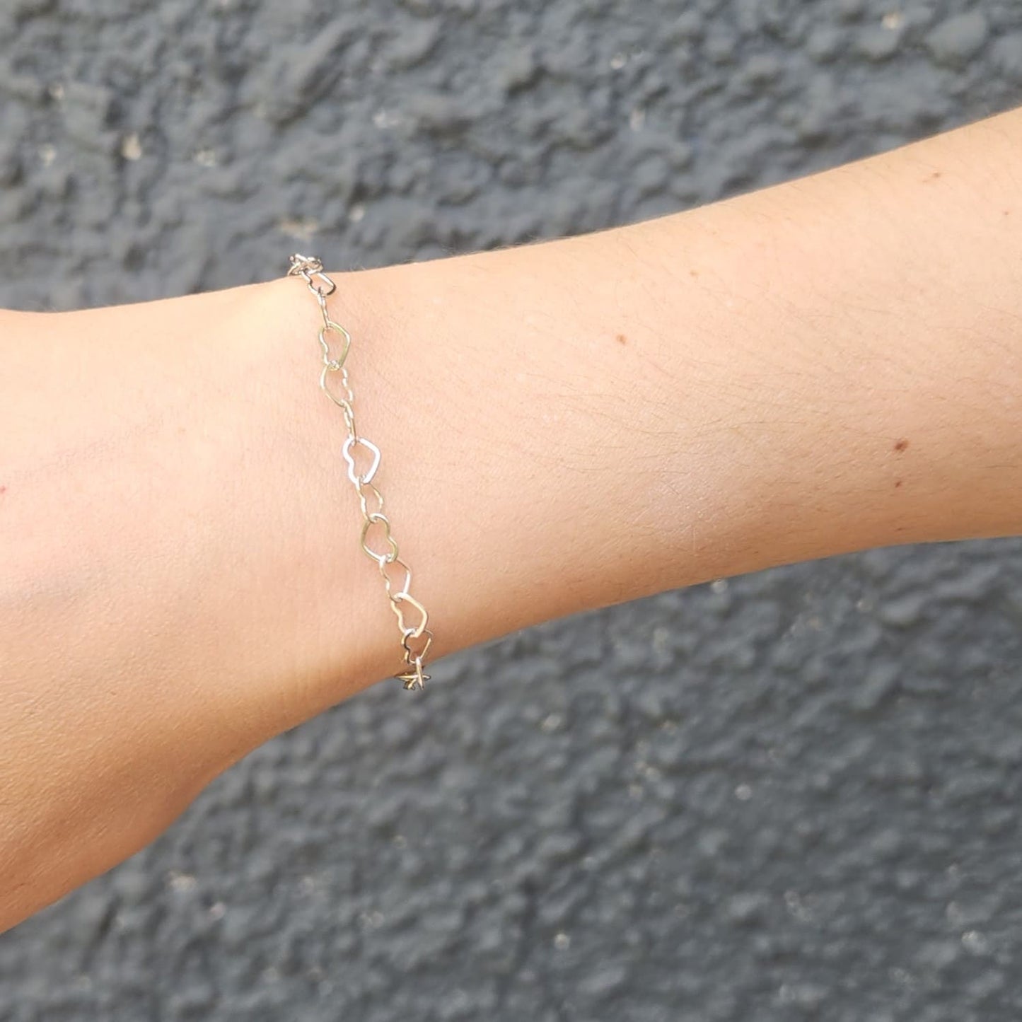 Pulsera Corazones Entrelazados, plata 925