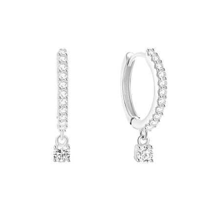 Argolla Brillo Suspendido 13.5mm, plata 925
