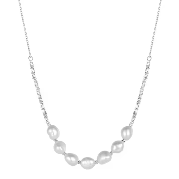 Collar Camino de Perlas, plata 925