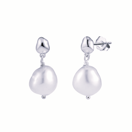 Aro largo Alma de Perlas, Plata 925