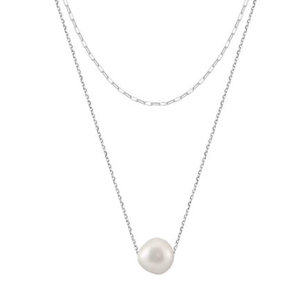 Collar Doble Esencia perlada, plata 925