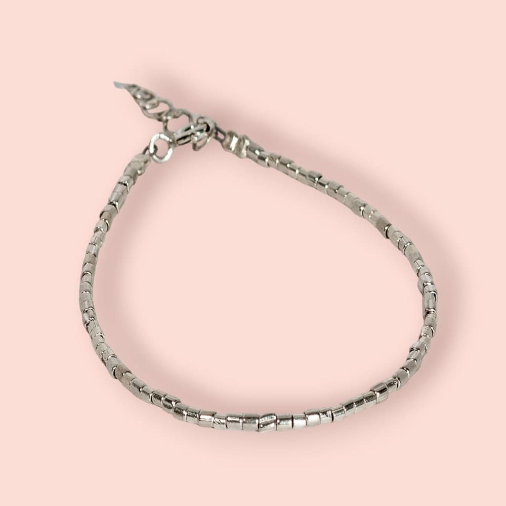 Pulsera Mostacillas Rectangulares, plata 925