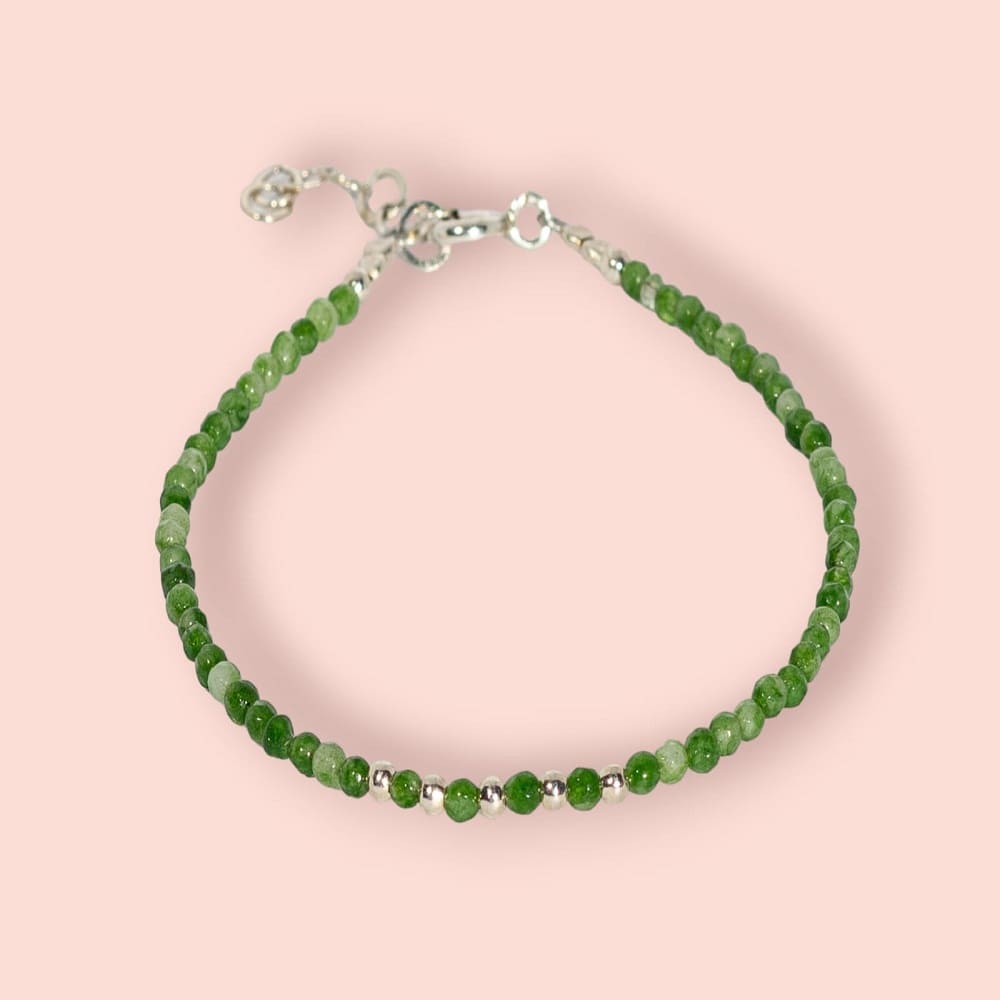 Pulsera Ágata Verde, plata 925