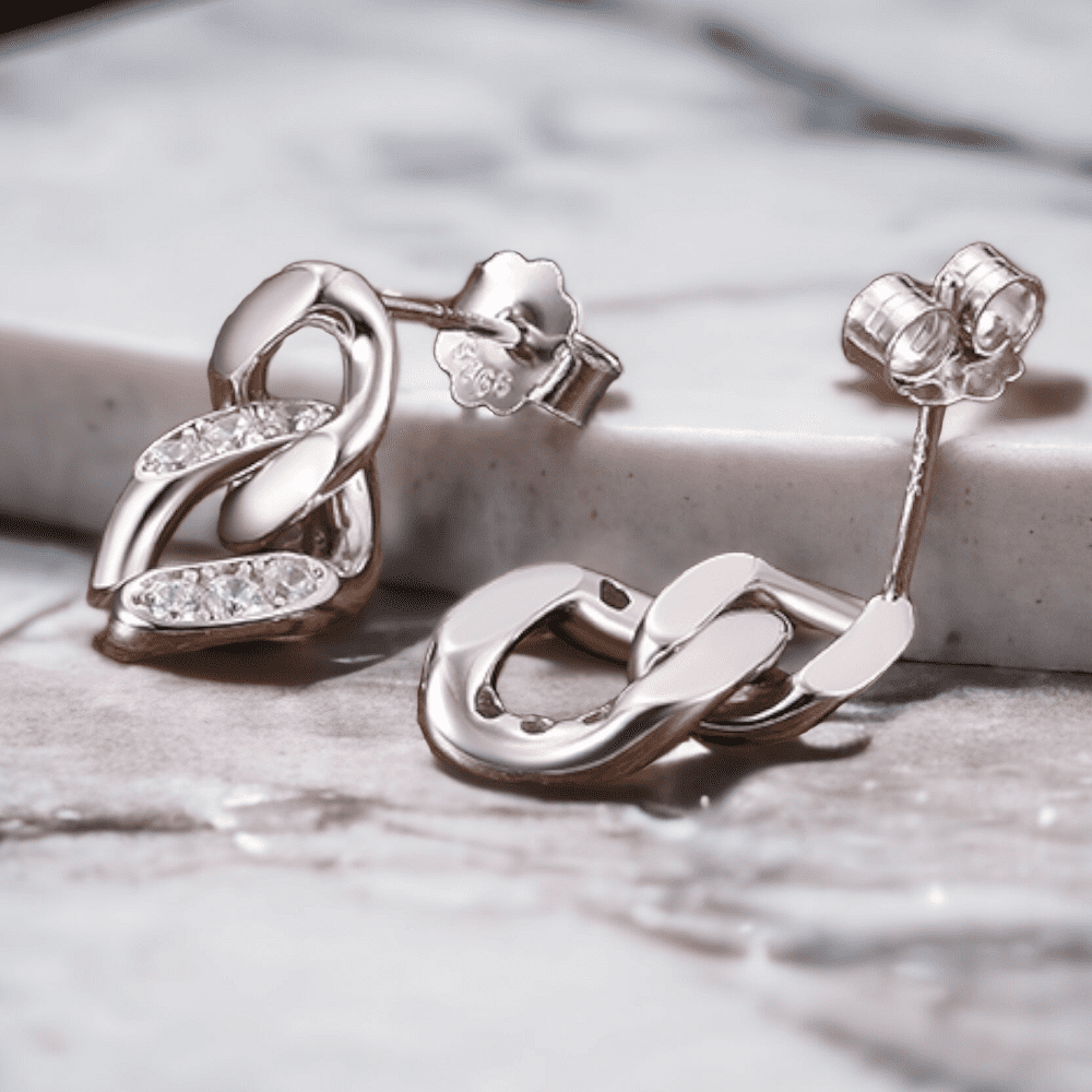 Aro largo Lazo Brillante, plata 925