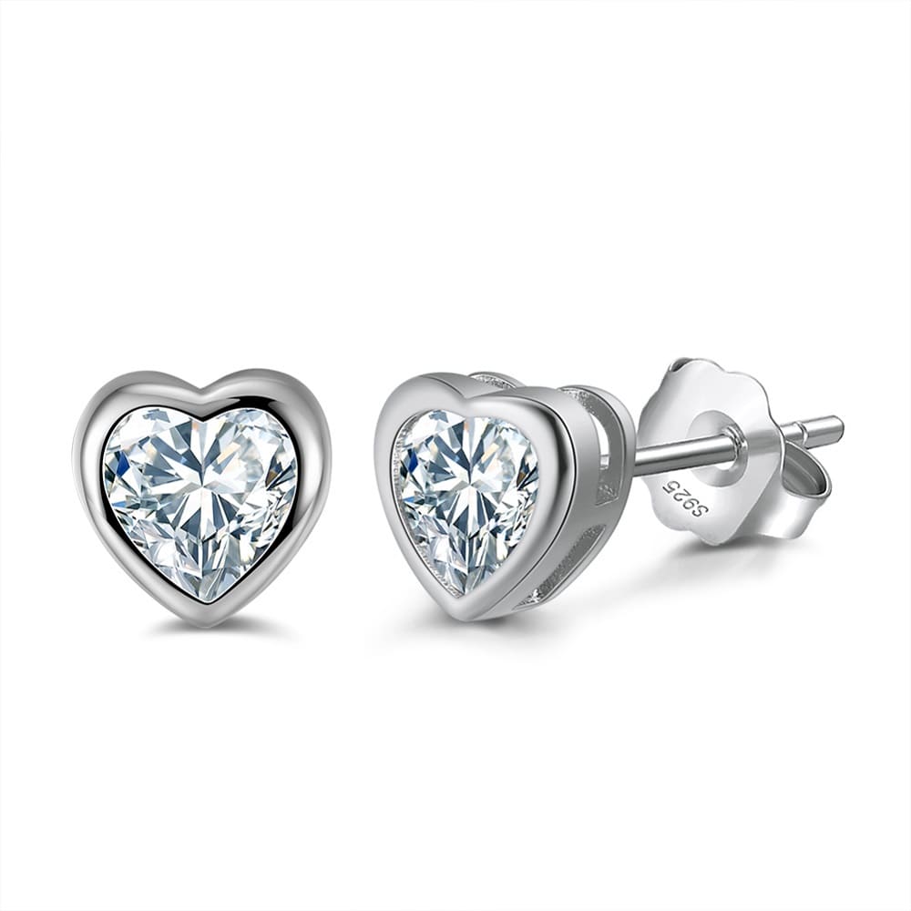 Aro Corazón con Circones, plata 925