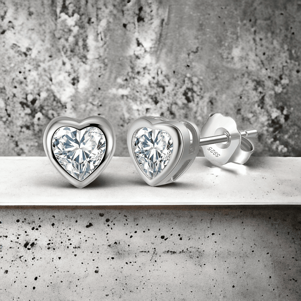 Aro Corazón con Circones, plata 925