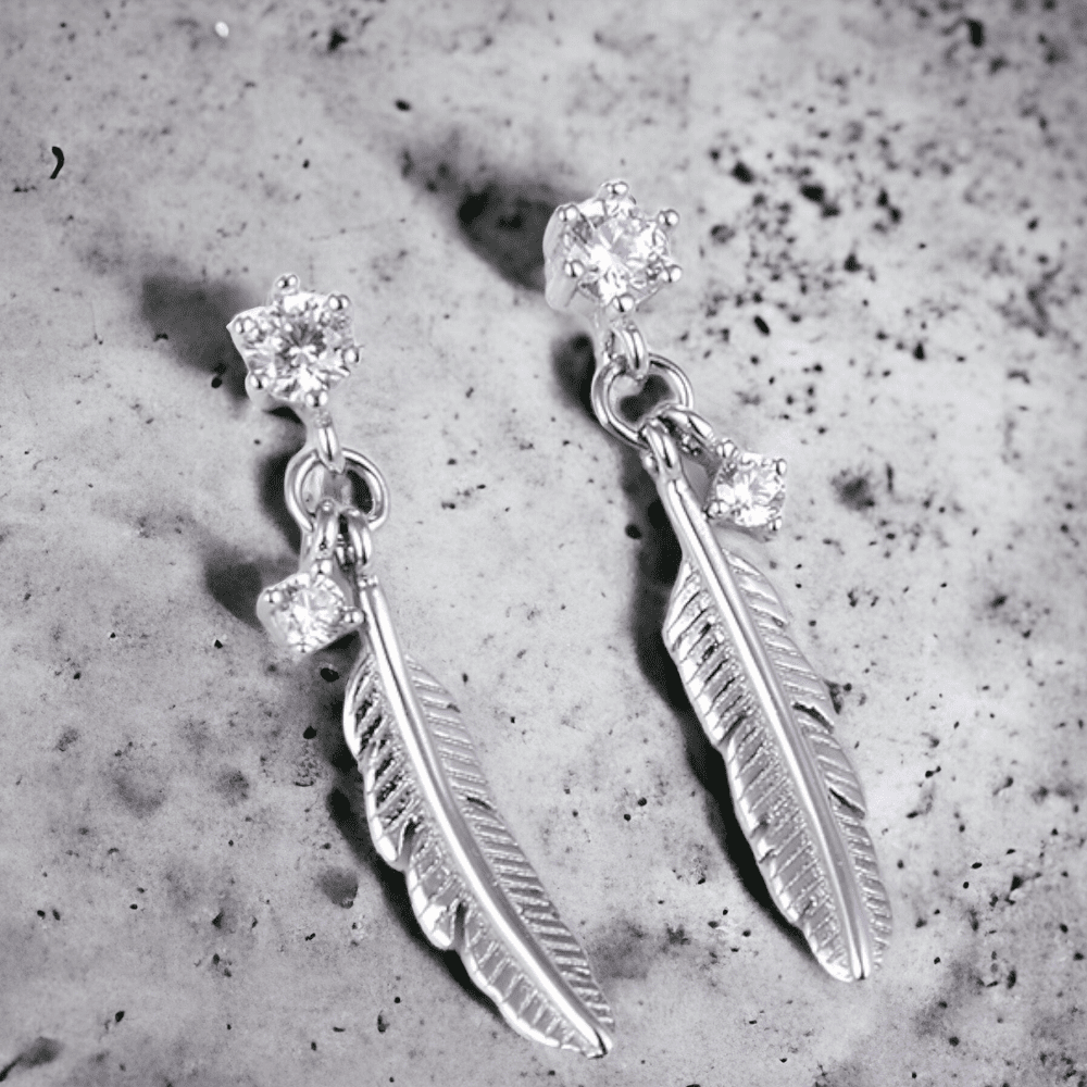 Aro largo Pluma, plata 925