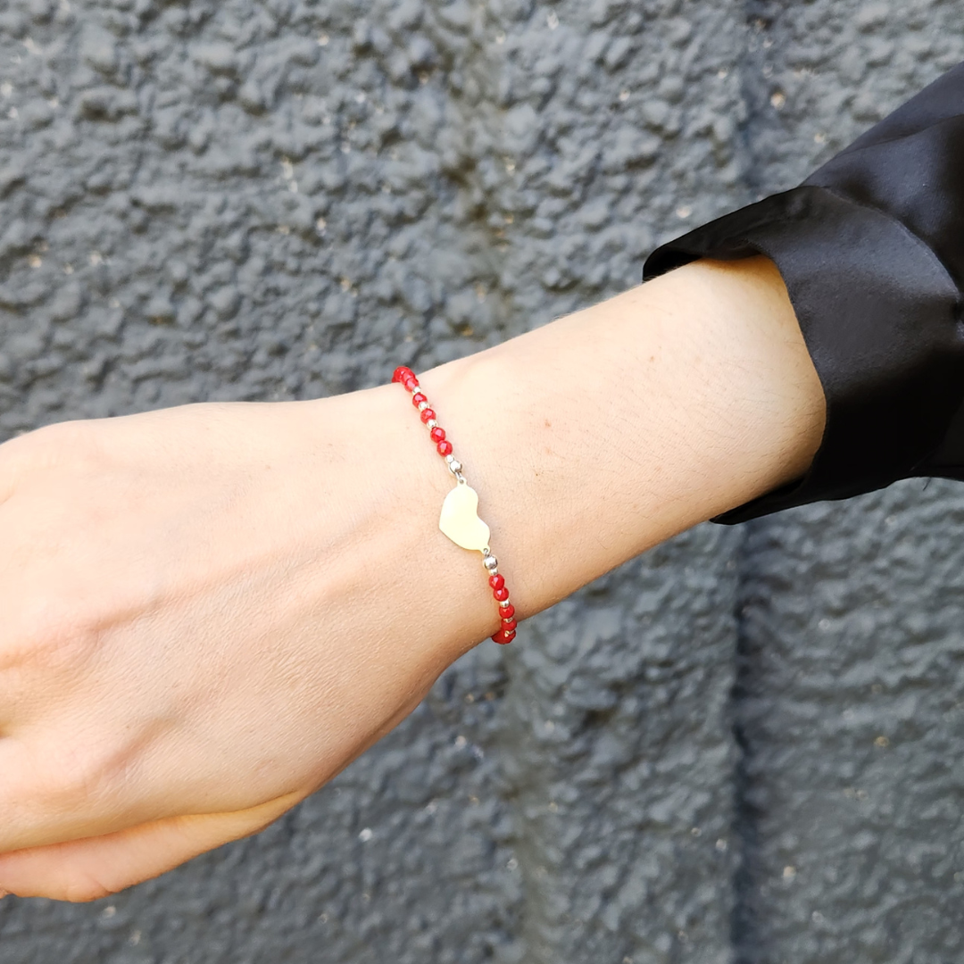 Pulsera roja Amor Eterno, plata 925