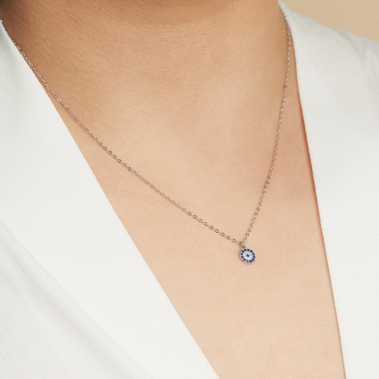 Collar Ojo de la Suerte, Plata 925
