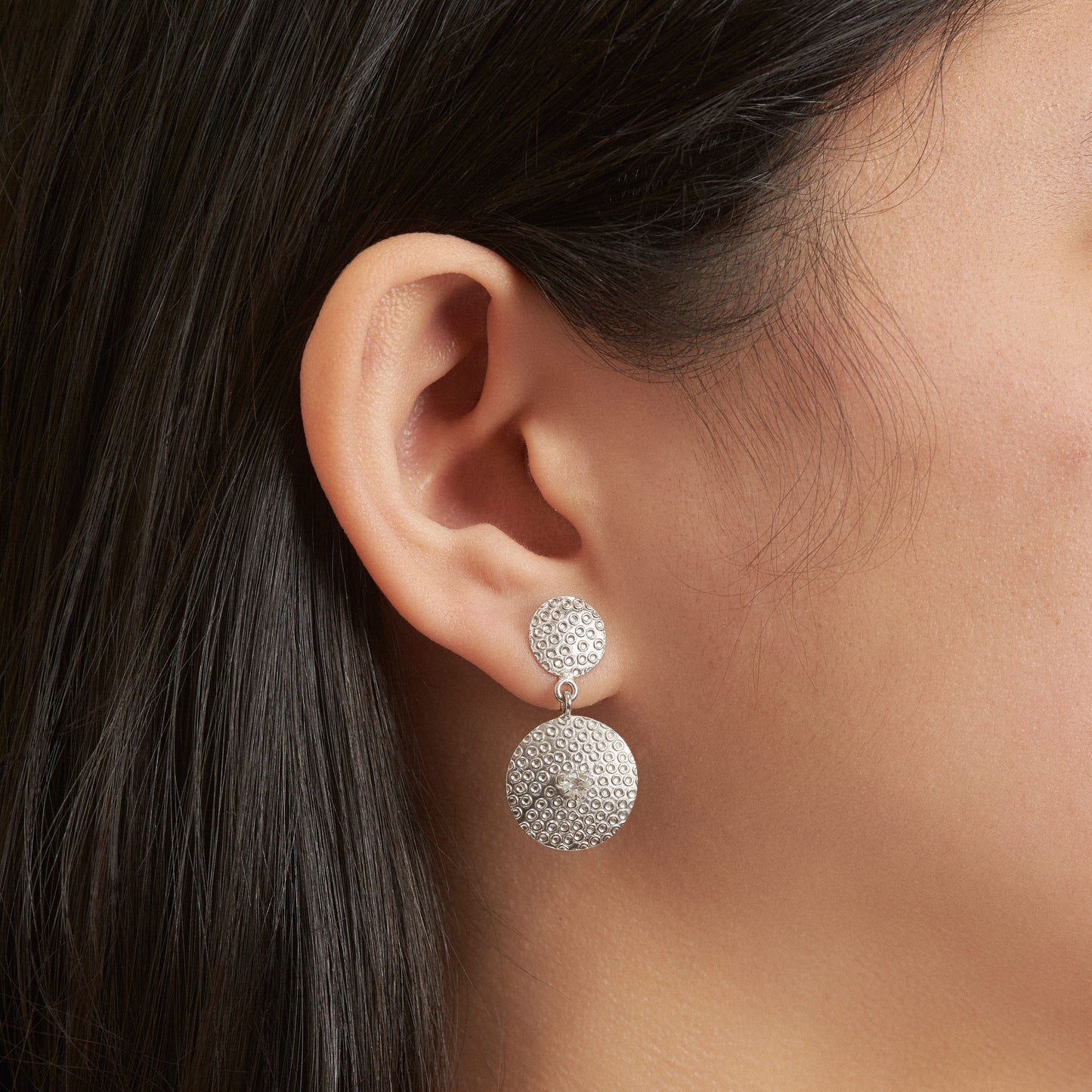 Aro largo Círculos de Claridad, Plata 925