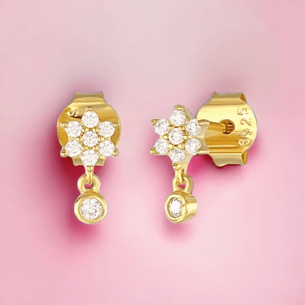 Aro Flor, bañada en oro 18K