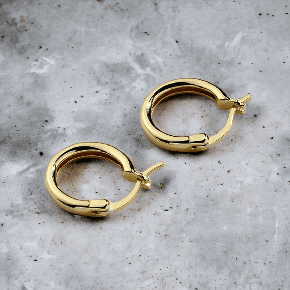 Argolla lisa 16mm, bañada en oro 18K
