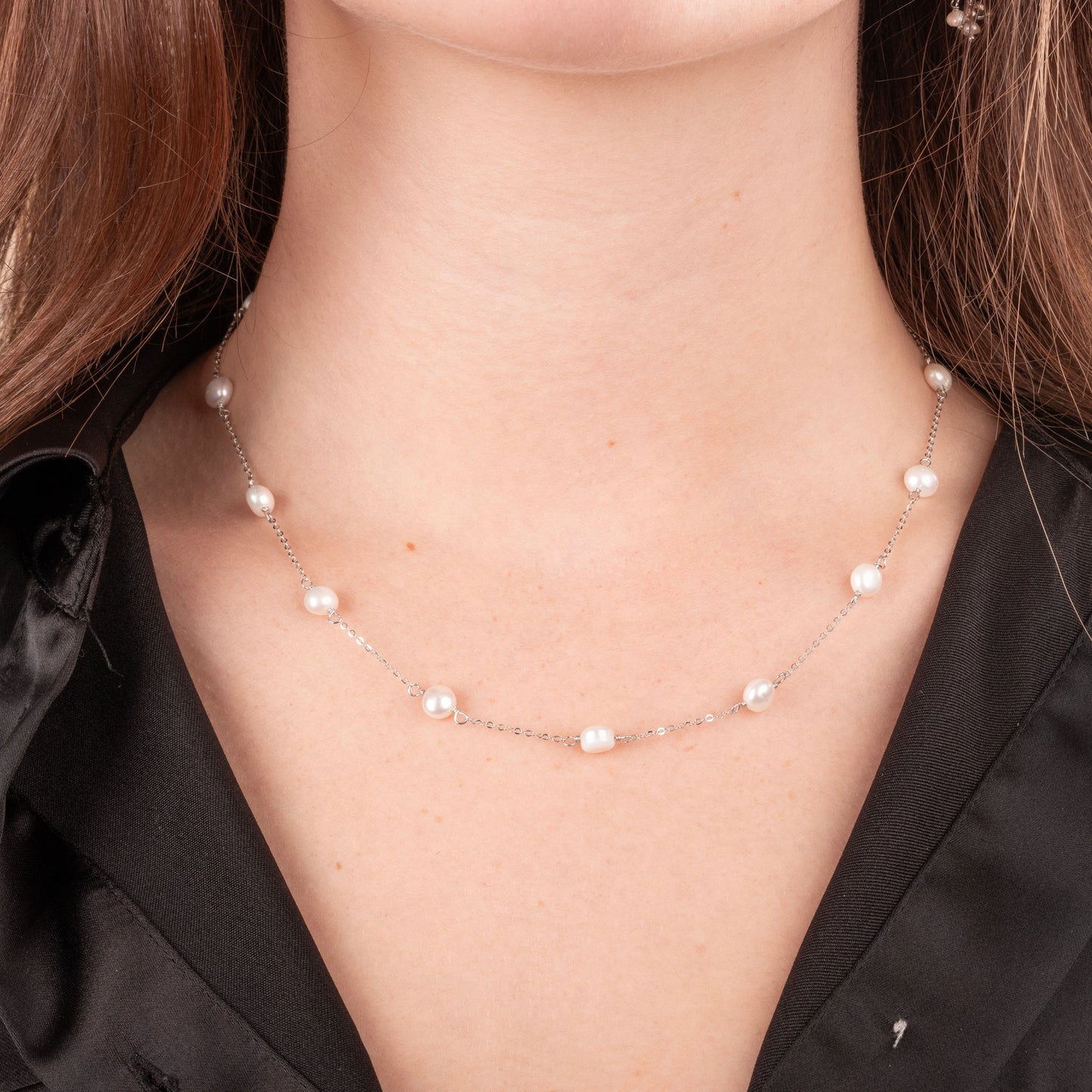Collar Perlas de Río, plata 925