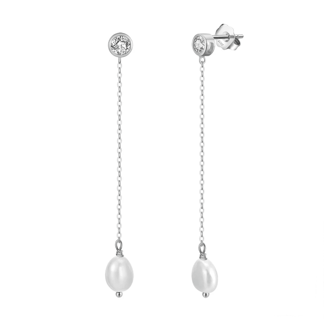 Aro largo Caída de Luz Perlada, plata 925