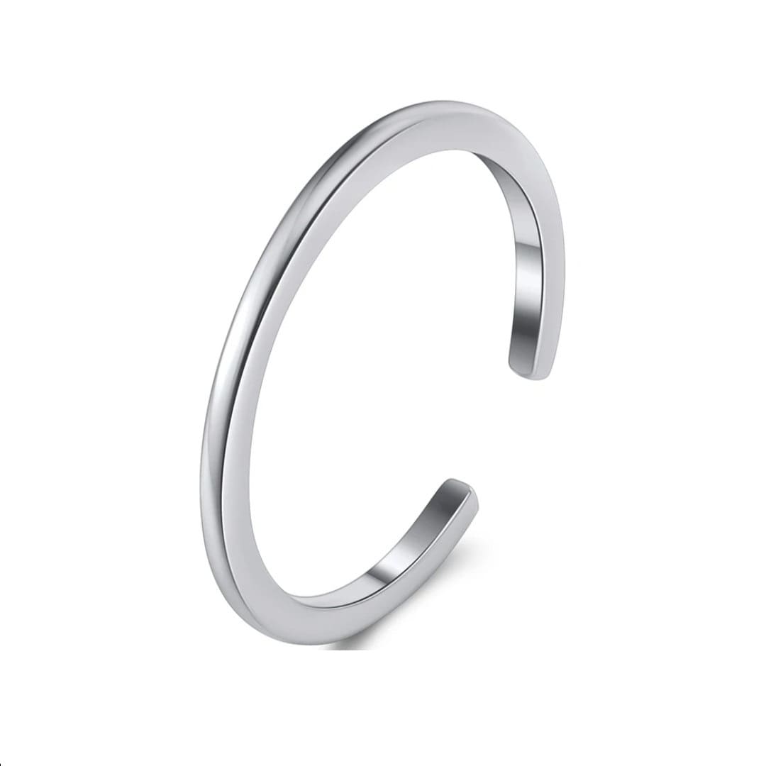 Anillos ajustable liso, plata 925