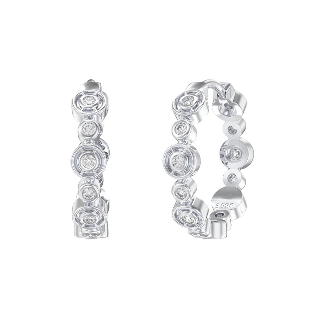 Argolla Círculos Brillante, plata 925