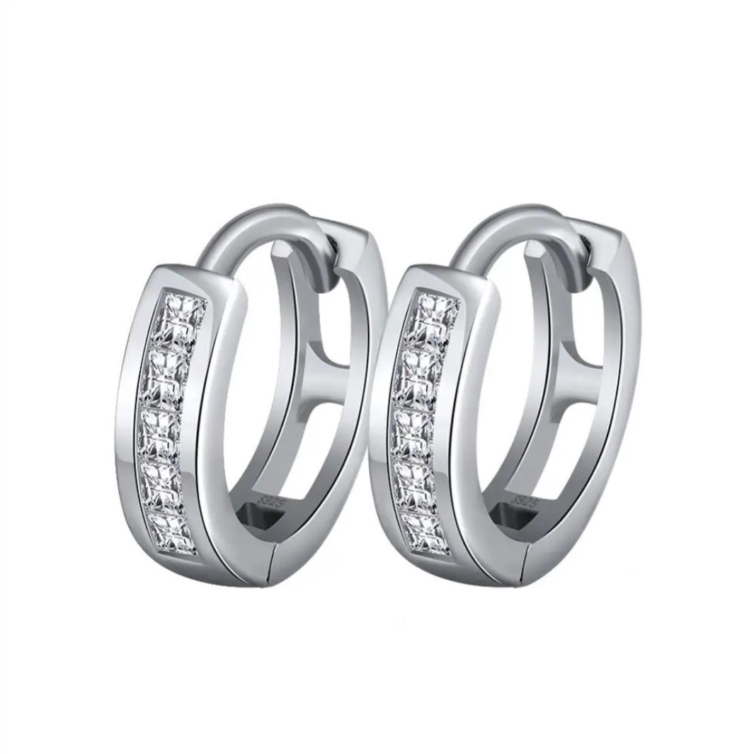 Argolla con circones 12mm, plata 925