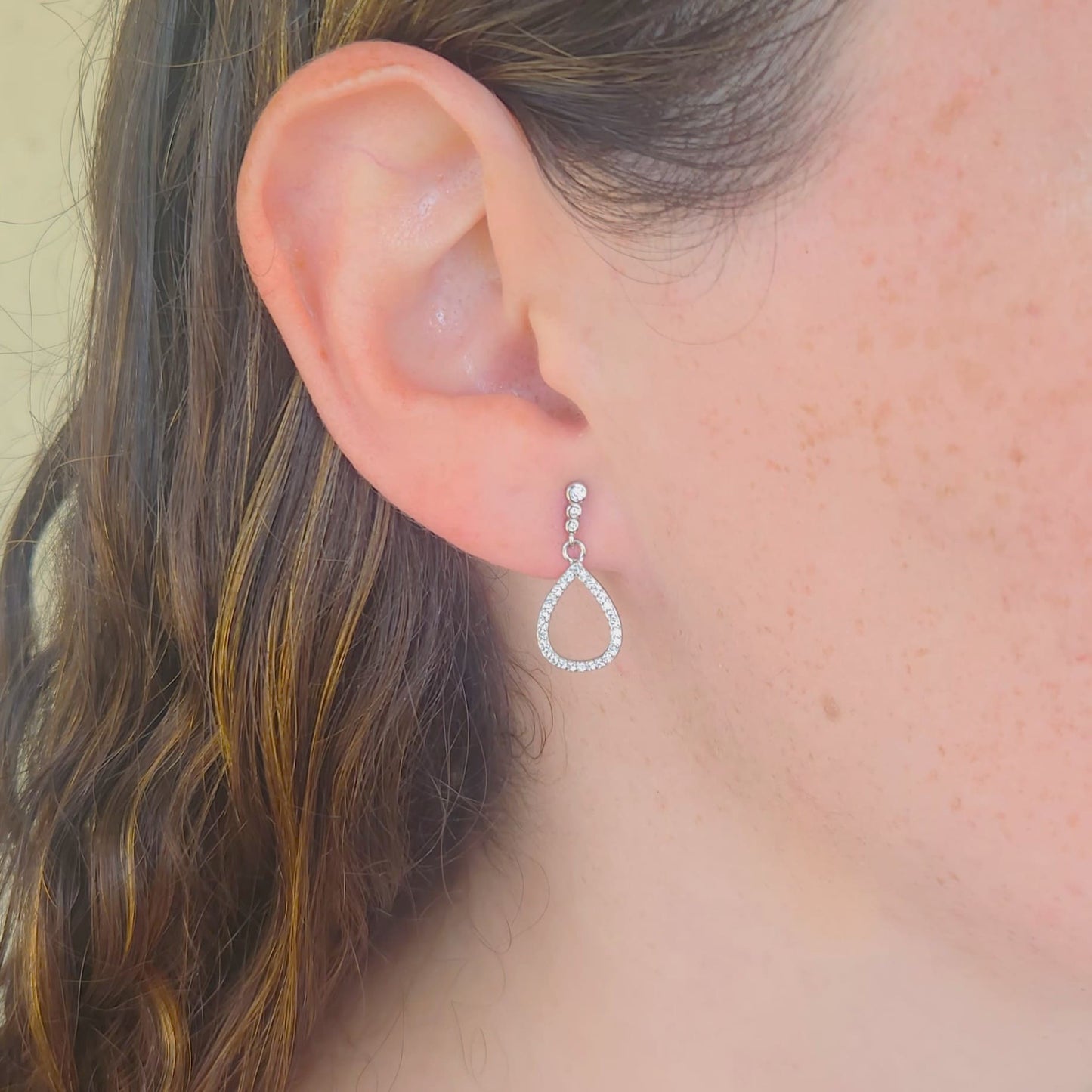 Aro largo Lagrimas de Luz, plata 925