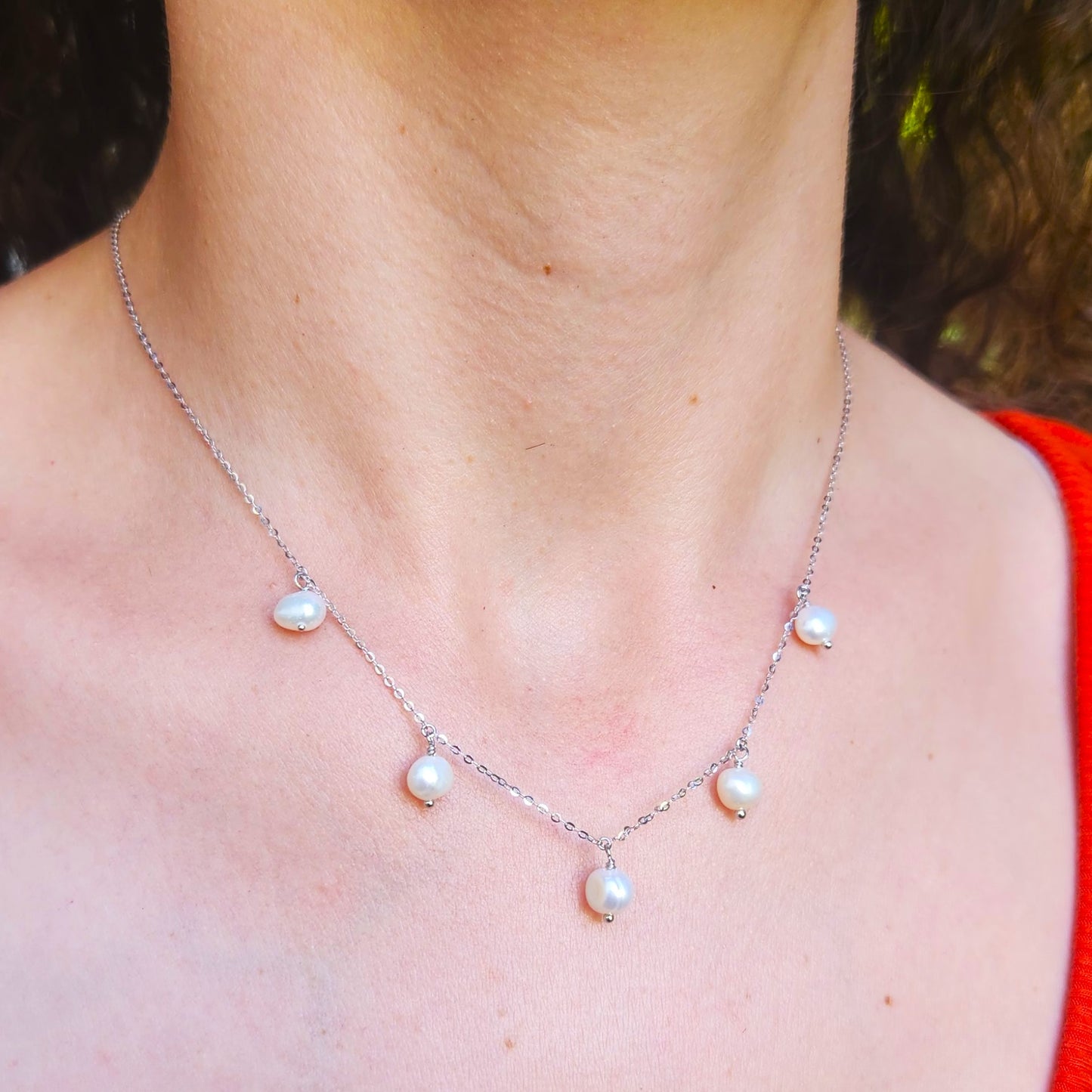 Collar Perlas de Luna, plata 925