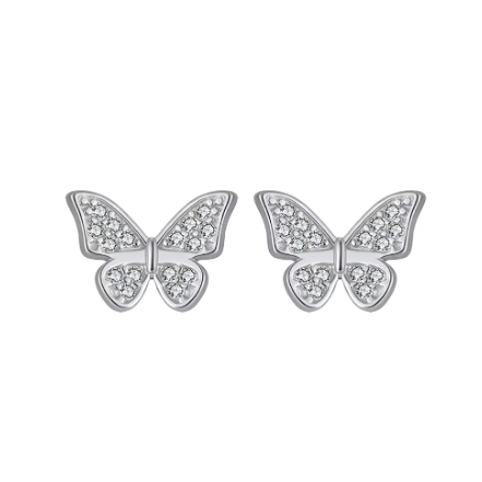 Aro Mariposa Brillante, plata 925