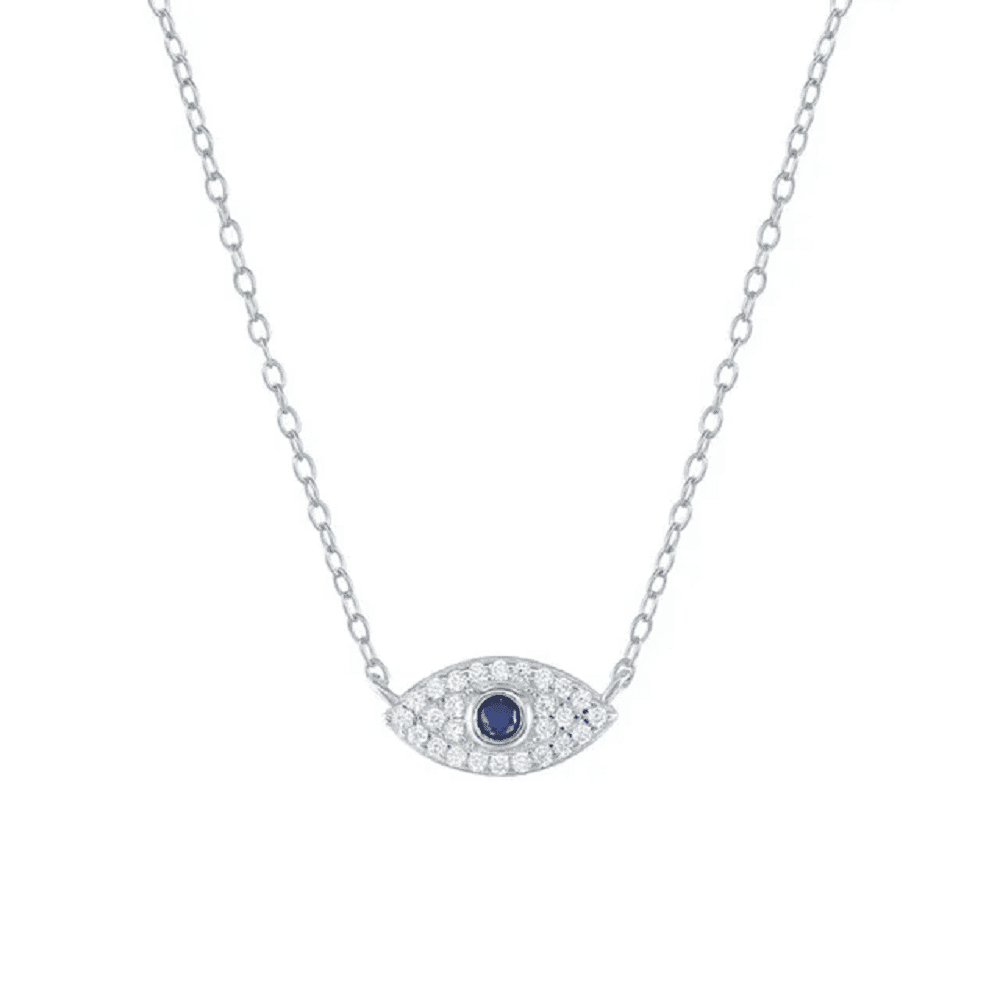 Collar Ojo Protector Brillante, plata 925