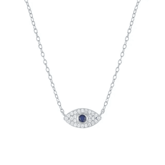 Collar Ojo Protector Brillante, plata 925