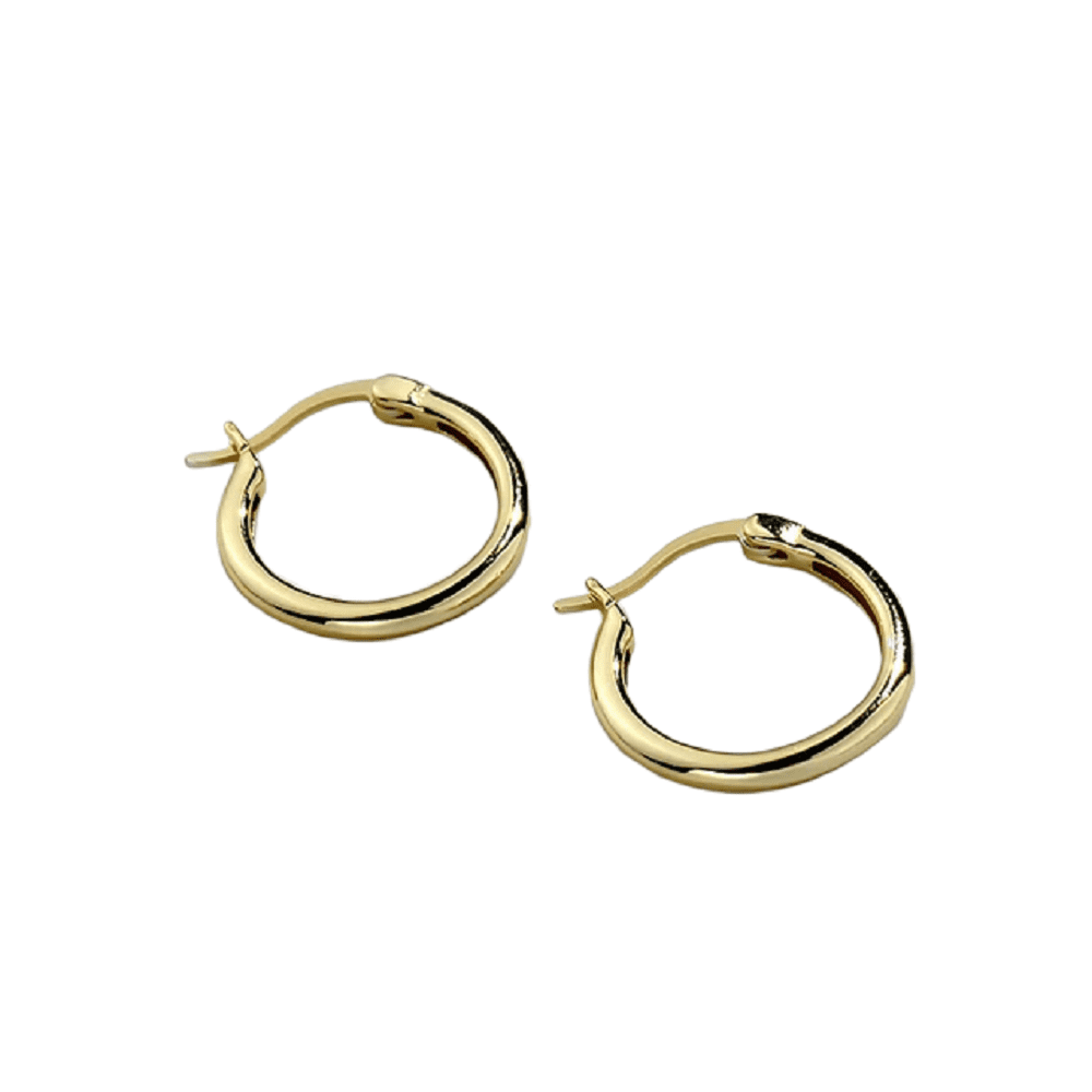 Argolla lisa 16mm, bañada en oro 18K