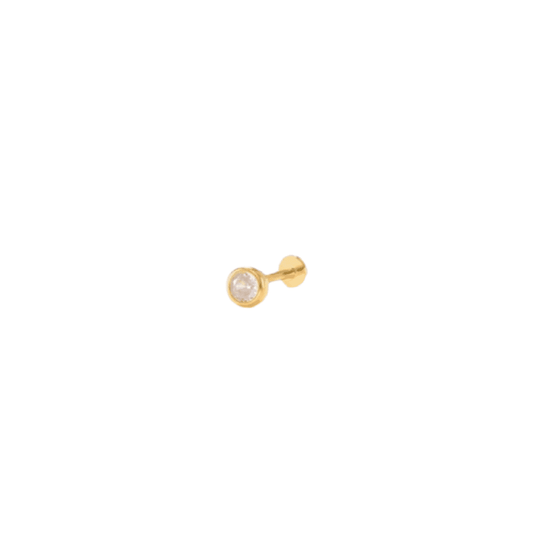 Piercings con circón, bañada en oro 18K (1UNIDAD)