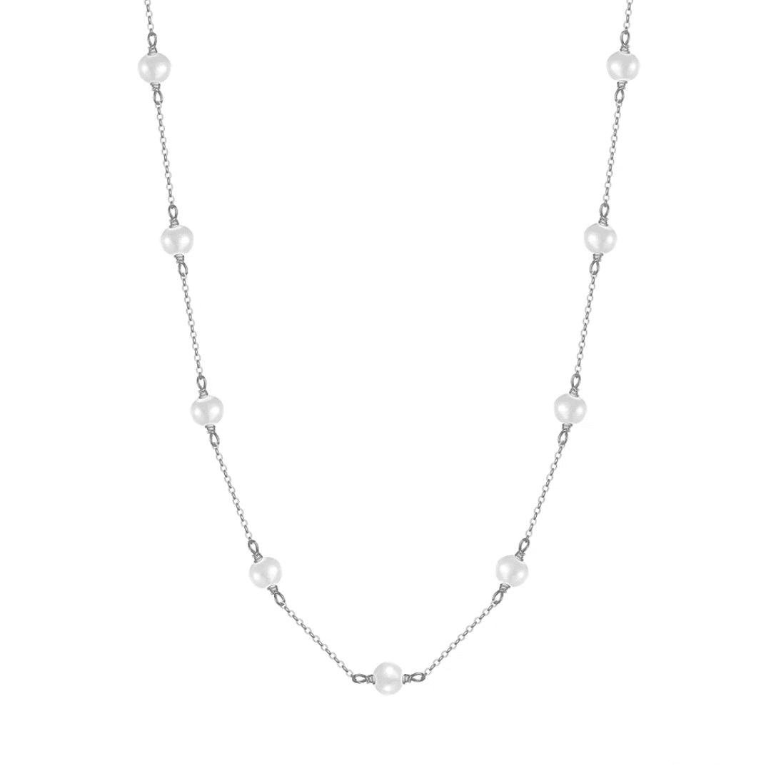 Collar Perlas de Río, plata 925