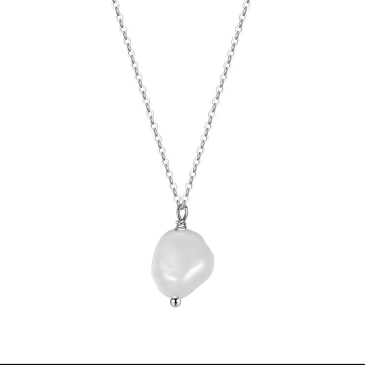 Collar perla de río, plata 925