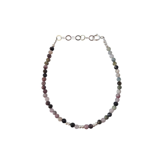 Pulsera ágata multicolor, plata 925